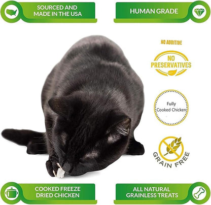 Life Essentials by Cat-Man-Doo Freeze Dried Chicken Dog & Cat Treats, Healthy Single Ingredient Training Treats for Dogs, Puppies & Cats, Made with Real Chicken – 5 oz (6 Pack)