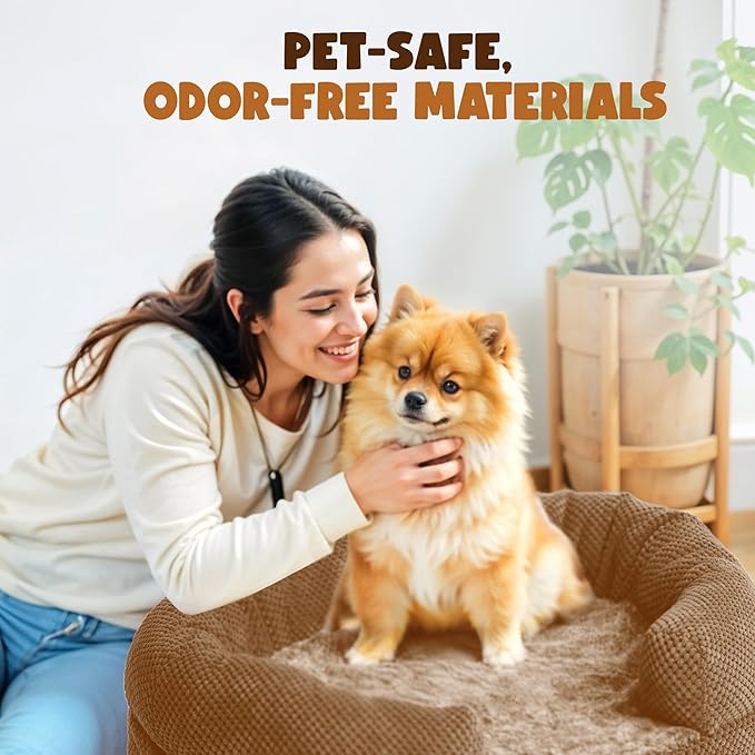 Bolster Dog Bed, Extra Thick 4.7 Inch Large Orthopedic Dog Bed with Memory Foam, Pet Couch Bed with Supportive Structure, Removable Washable Cover, Durable and Stylish Dog Bed for Large Dogs