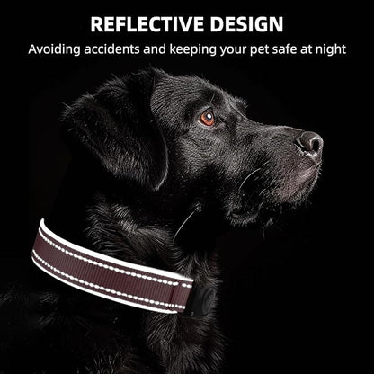 AirTag Dog Collar, IP68 Waterproof Air Tag Dog Collar Holder, Reflective, Ultra-Durable, Comfortable Padded, Heavy Duty Dog Collars for Small Medium Large Dogs (Light Pink, S)