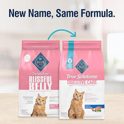 Blue Buffalo True Solutions Digestive Care Natural Dry Cat Food for Adult Cats, Chicken, 3.5-lb. Bag