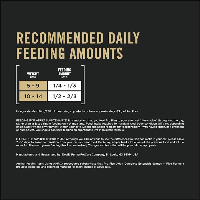 Purina Pro Plan High Protein Cat Food With Probiotics for Cats, Salmon and Rice Formula - 16 lb. Bag
