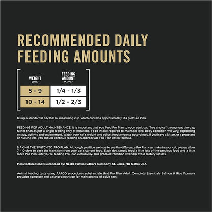 Purina Pro Plan High Protein Cat Food With Probiotics for Cats, Salmon and Rice Formula - 16 lb. Bag