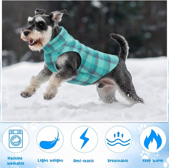 Reginary 10 Pack Large Dog Sweaters Fleece Pet Dog Clothes with Leash Ring Soft Warm Winter Puppy Plaid Shirt(Stylish)