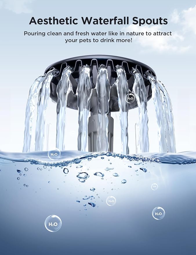 7L/1.8Gal Dog Water Fountain for Large Dog, FEELNEEDY Dog Water Bowl Dispenser Pet Water Fountain, Water Dispenser for Dogs with Ultra Quiet Pump for Multiple Cats, Dogs, Pets (FN-W05, Blue)