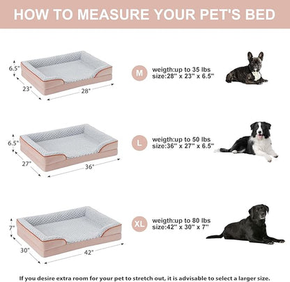 LEXTRO Orthopedic Dog Bed for Medium Dogs, Egg Crate Foam Bed for Medium Dogs, Equipped with Removable Waterproof Pillow Cover and Anti-Slip Bottom, Pet Bed