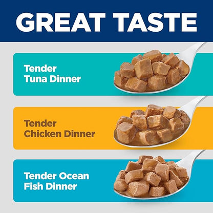 Hill's Science Diet Adult 1-6 Wet Cat Food Variety Pack, Chicken, Tuna, & Ocean Fish, 5.5 oz. Cans, 12-Pack