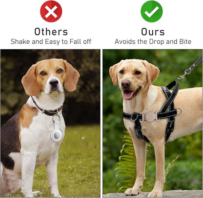 Vancle at Case for Dog Collar, Waterproof Apple Air Tag Protective Holder GPS Tracking Finder for Pet, Silicone Case for Dog Collar Cat Loop Holder Pet Accessories