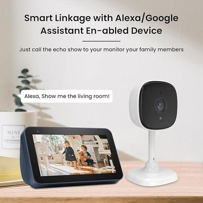 AMOROM Indoor Camera for Home Security1080P WiFi Security Camera for Baby MonitorPrivacy Mode2-Way TalkNight VisionMotion DetectionCloud&SD Card StorageAlexa&Google Home Compatible (Wired) AM-C1-03