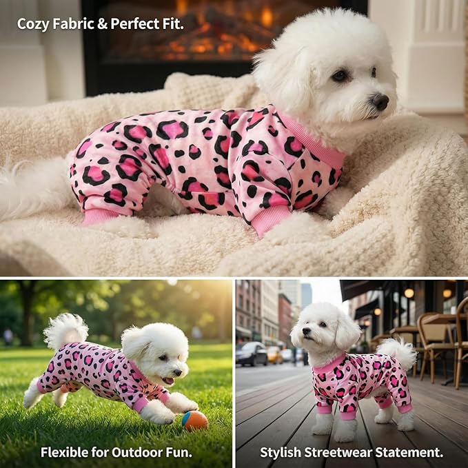 Vet-Approved Calming Dog Onesie Pajamas | High-End Hypoallergenic Polyester | Ultra-Premium & Cute for Puppy, Small Dog Holiday Clothes & Recovery Suit | All-Season XS