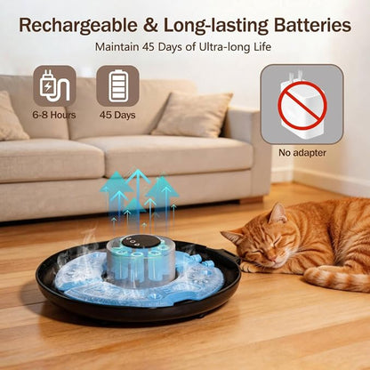 Automatic Wet Food Cat Feeder 6 Meal with Stainless Steel Tray, Auto Refrigerated Wet Foods Feeder for Cats Dogs, Programmable Timed Fresh Foods Dispenser with 2 Ice Packs for Kitty Puppy Cat Dog