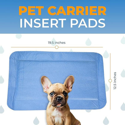 Skywin Pet Carrier Pads, 6 Pack Cat Carrier Pad Insert 19.5" x 12.5", Disposable Small Cat Carrier Liner Pad, Puppy Training Pads(Blue)