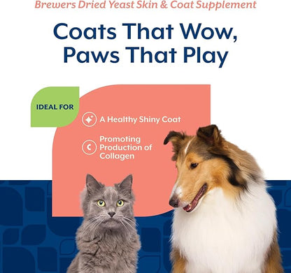 NaturVet Brewers Dried Yeast Formula with Vitamins for Dogs and Cats, Chewable Tablets, Made in The USA with Globally Source Ingredients 1000 Count,