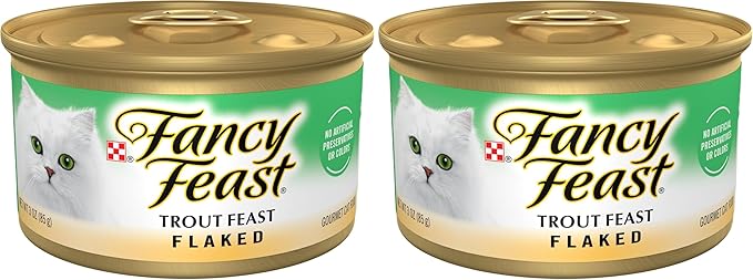Fancy Feast Purina Wet Cat Food Flaked Trout Feast - 3 oz. Cans (Pack of 48)