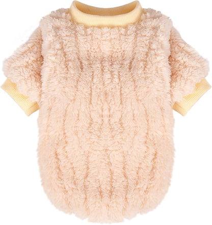 FabriCastle Dog Sweater, 3-Pack Dog Clothes, Ultra Soft and Warm Pet Jackets XXS XS for Small Dogs Girl & Cats, Winter Pet Apparel Costumes Outfits (Ivory,Pink,Coral, Small)