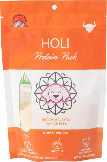 HOLI Dehydrated Himalayan Yak Cheese Dog Food Topper - All Natural Dog Food Flavor Enhancer - (6oz 2-Pack)