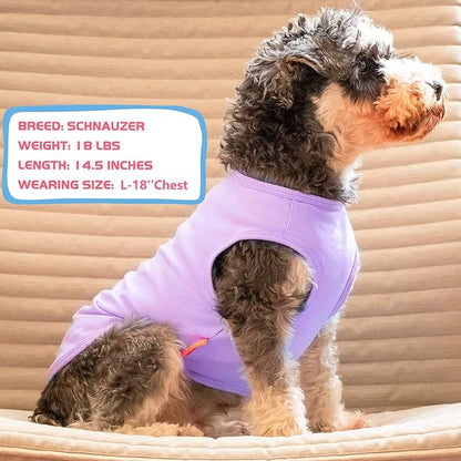 KYEESE 2Pack Dog Shirt, Soft Striped Dogs T Shirts, Lightweight Pet Tank Top, Sleeveless Dog Shirt for Small Dogs, Stretchy Comfortable Pet Vest, Purple+Blue Striped, Large