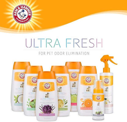 Arm & Hammer Ultra Fresh 2 in 1 Detangling Dog Shampoo and Conditioner with Baking Soda Deodorizer, Moisturizing Pet Wash for Tangles and Odor Control, Cucumber Prickly Pear Scent, 16 Fl Oz - 2 Pack