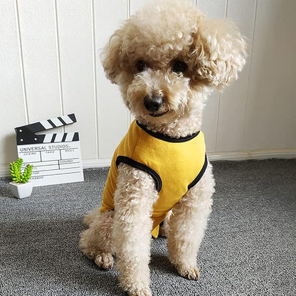 Dog’s Recovery Suit Post Surgery Shirt for Puppy, Wound Protective Clothes for Little Animals(Yellow-XL)