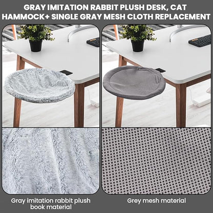 Cat Desk Bed with Replacement Cover, Cat Hammock Desks Cats Nest Furniture, Removable Washable Cats Sleeping Bed for Office Desks and Game Table, Supports Up to 45 lbs