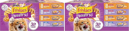 Friskies Purina Gravy Wet Cat Food Variety Pack, Poultry Shreds, Meaty Bits and Prime Filets - (Pack of 64) 5.5 oz. Cans