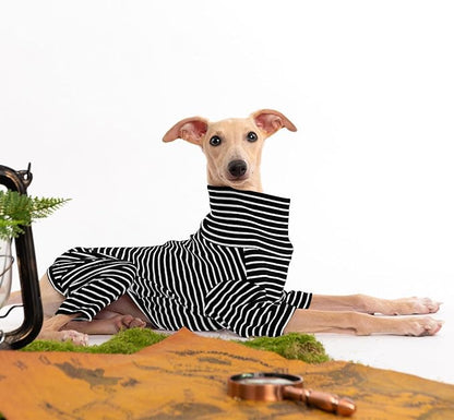 Dog Sweaters for Small Dogs Girls Boys, Striped Pet Sweaters for Fall Winter Dog Clothes, Turtleneck Pullover Knitwear for Small Medium Large Dogs