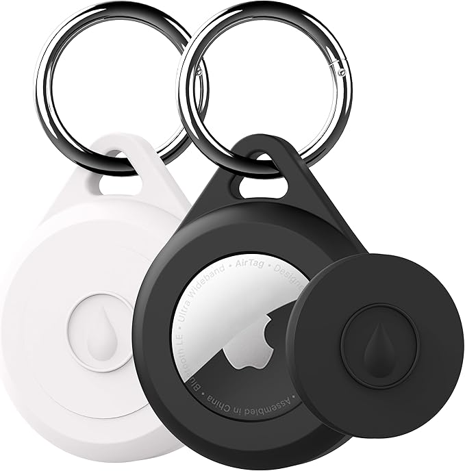 for Air tag Keychain Holder Case for Apple Air tag, 2 Pack of IPX8 Waterproof, Fully Shockproof, Anti Scratch for Air tag Holder Case for Key, Kid, Bag, Luggage, Pets Collar