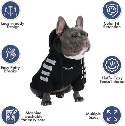 Spark Paws Dog Hoodie – Premium Dog Sweater for Small, Medium, and Large Dogs | Warm Outfits for French Bulldogs, Pitbull, Puppy, Winter Jacket Alternative - Woof - 2XL
