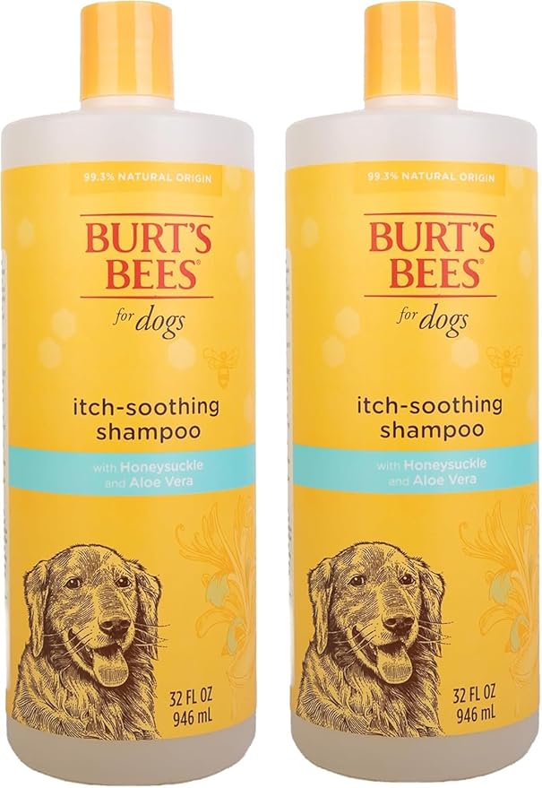 Burt's Bees for Pets Itch Soothing Shampoo with Honeysuckle, 2pk, 95% Natural Origin Formulas, Dog Shampoo for Itchy Dogs, Dog Shampoo Itchy Skin Relief, 2pk Bottles, 32 oz