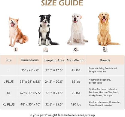 JOEJOY Extra Large Orthopedic Dog Beds Large Sized Dog, Extra Thick Supportive Big Dogs Bed with Sides, Ultra Soft Pet Bed Sofa, Grey, 48''x35''