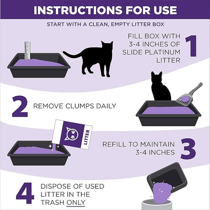ARM & HAMMER Clump & Seal SLIDE Platinum Multi-Cat Clumping Cat Litter, Easy Clean Technology with No Scrubbing, 14-Day Odor Control, 18 lbs