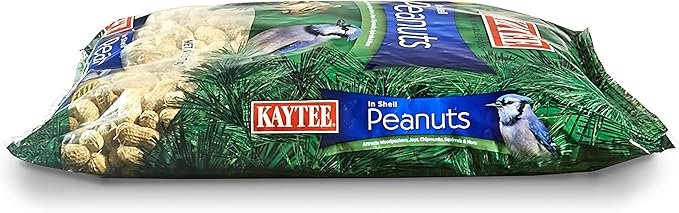Kaytee Whole Peanuts in Shell for Cardinals, Blue Jays, Woodpeckers and Other Outside Wild Birds, Two 5 Pound Bags