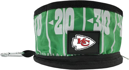 NFL Kansas City Chiefs Pets First Collapsible Dog Travel Bowl Set, 2 Pack Food and Water Bowls for Dogs, Best Portable & Lightweight Leak-Proof Dog Bowls for Travel