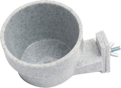 Lixit® Quick Lock Removable Bird Cage Bowls for Birds, Rabbits, Dogs, Cats, Guinea Pigs and Other Small Animals - Made in USA (Gray, 10 Ounce)