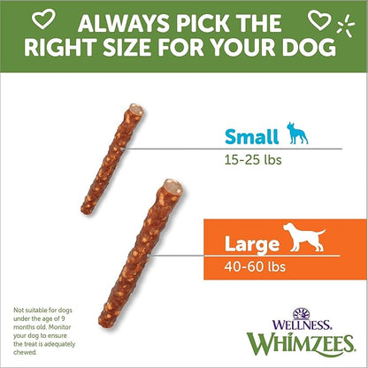 Whimzees Wellness Veggie Sausage Dog Dental Treat, Chews, Freshens Breath, Large Size, 14.81 oz Bag, 7 Count