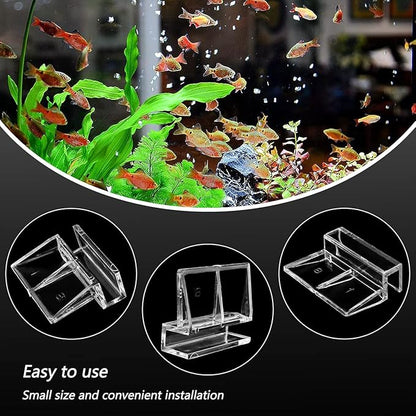 16 PCS 8mm Acrylic Aquarium Cover Clip, Clear Fish Tank Glass Cover Clip Support Holder Universal Lid Clips for Rimless Aquariums