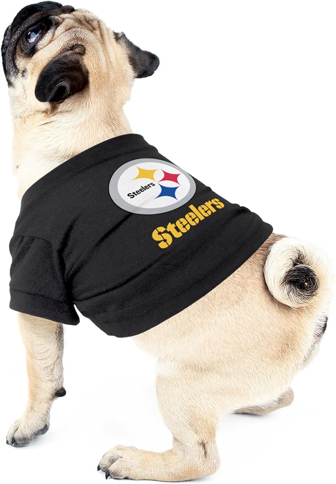 Littlearth NFL Pittsburgh Steelers Pet T-Shirt, Team Color, X-Large