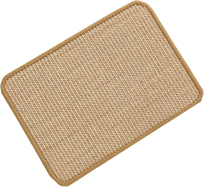 SHENGOCASE 4-Pack 8" X 12" Sisal Cat Scratching Mat Pad with Hook & Loop Tapes. Replacement Sisal Pad Mat for Cat Tree Tower, Window Perch, Wall Furniture Shelves Scratcher