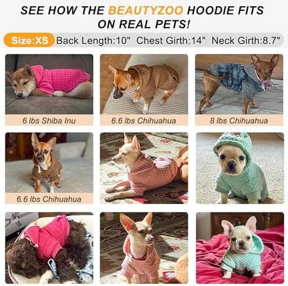 BEAUTYZOO Dog Hoodie for Small Medium Large Dogs, Winter Fall Warm Dog Clothes for Puppy S M Sized Dogs Girl Boy, Dog Sweater Shirt Hoodies with Pocket Bulldog Pitbull Cat Clothing Coat