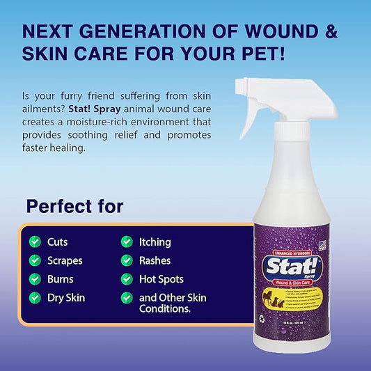 Pet Wound & Skin Care | First-Aid Treatment for Dogs, Cats, Horses | Natural Plant Based Ingredients | Speeds Healing of Cuts, Burns, Hot Spots, Skin Allergies | Soothing Anti-Itch Formula
