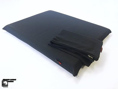Luxurious Comfort Solid Pad Memory Foam Pet Dog Bed with Inner Waterproof Case and External Cover for Small and Large Dogs + Free 2nd Cover - Complete Bed (34"x27"x3", Canvas - Black)