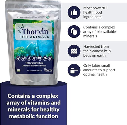 | Organic Supplement for Skin, Coat, Digestion and Optimal Health | Suitable for Dogs, Cats, Horses, and Livestock | 3lb