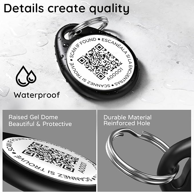 USA Bald Eagle Dog ID Tag, Patriotic QR Code Dog Tags for 4th of July Independence Day & USA 250th Anniversary, Personalized Anti-Lost Pet Name Tag for Small Medium Large Dogs Cats