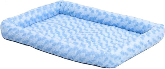 MidWest Homes for Pets QuietTime Fashion XS Dog Bed – Blue Faux Fur Bolster, Ultra-Soft and Machine Washable, Fits 22-Inch Crates and Carriers, for Small Dogs and Cats
