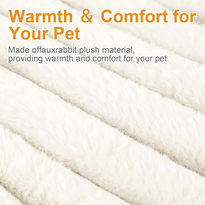 Washable Small Cat Dog Bed,Calming Anti Anxiety Round Donut Dog Bed,Cute Kitten Cat Beds for Indoor Cats,Fluffy Puppy Dogs Beds for Small Dogs, Anti-Slip Comfort Pet Bed(White, S)