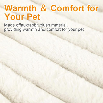 Washable Large Dog Bed,Calming Anti Anxiety Round Donut Dog Bed,Fluffy Puppy Beds for Small Dogs,Cute Kitten Cat Beds for Indoor Cats,Anti-Slip Comfort Pet Beds for Large Size(White,XL)
