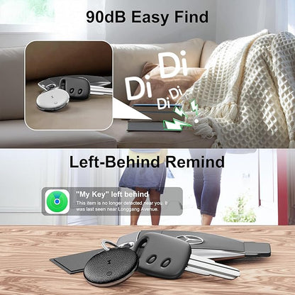 Air Tracker Tags-4 Pack, Smart Tag Work Compatible with Apple Find My (iOS Only), Bluetooth Tag Item Finders IP68 Waterproof Replaceable Battery for Wallet, Luggage, Backpack, Key