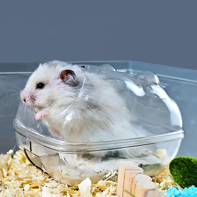 Hamster Sand Bath Container, Hamster Bathtub with Cleaning Scoop, Big Space, Easy to Clean, for Dwarf Hamster, Gerbil, Small Animals