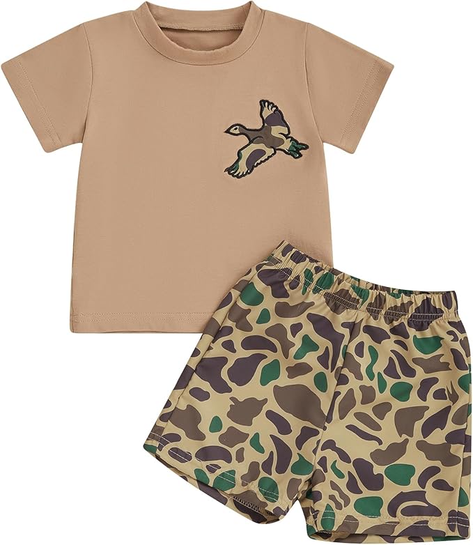 Toddler Baby Boy Clothes 6 12 18 24 Months Summer Outfit Short Sleeve T-Shirt Tops Camo Shorts Set 2T 3T 4T