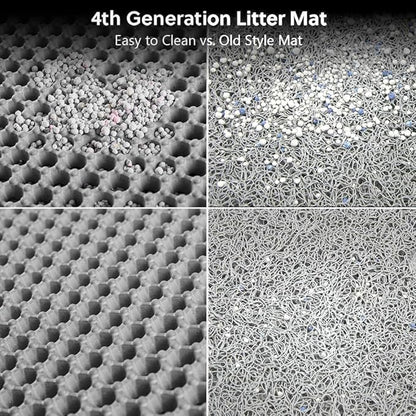 WePet Cat Litter Mat, Kitty Litter Trapping Mat, Honeycomb Double Layer Mats, No Phthalate, Urine Waterproof, Easy Clean, Scatter Control, Catcher Litter Tray Box Rug Carpet