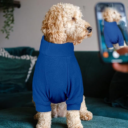 3 Pack Dog Sweaters for Large Dogs, Fleece Dog Sweater Large Pet Clothes Turtleneck Soft Warm Sweatshirt Boy Girl Pet(Gray+Royal Blue+Navy,L)
